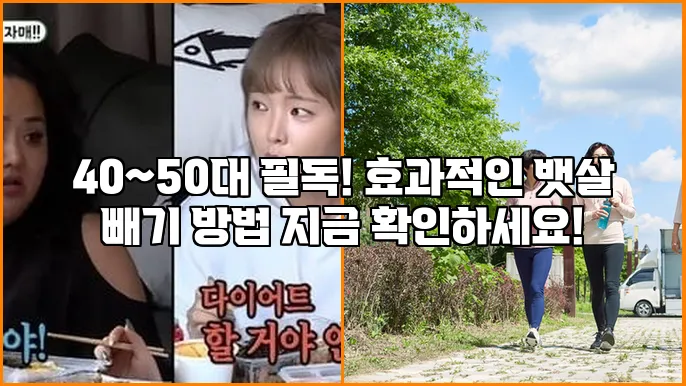 40~50대 필독! 효과적인 뱃살 빼기 방법 지금 확인하세요!