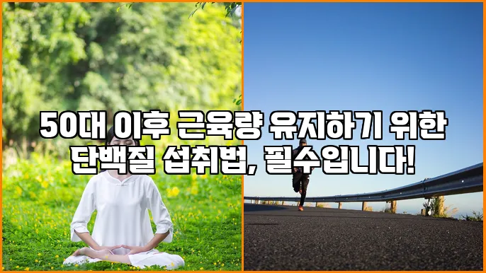 50대 이후 근육량 유지하기 위한 단백질 섭취법, 필수입니다!