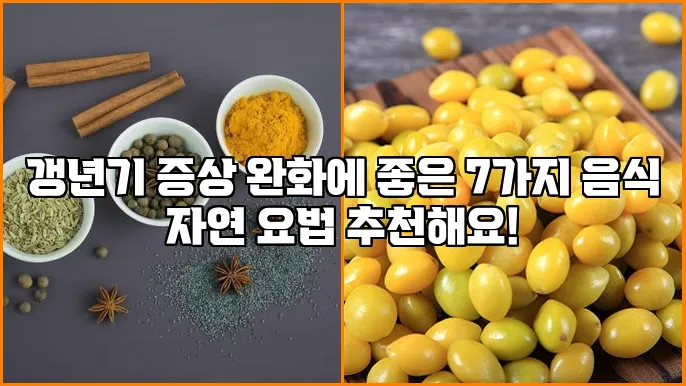 갱년기 증상 완화에 좋은 7가지 음식 자연 요법 추천해요!