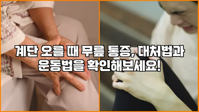 계단 오를 때 무릎 통증, 대처법과 운동법을 확인해보세요!