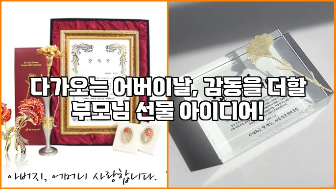 다가오는 어버이날, 감동을 더할 부모님 선물 아이디어!