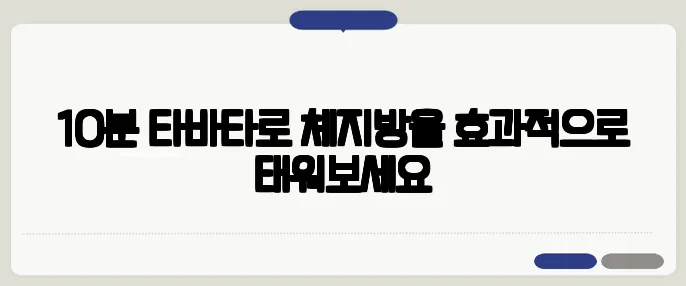 10분 타바타로 체지방을 효과적으로 태워보세요