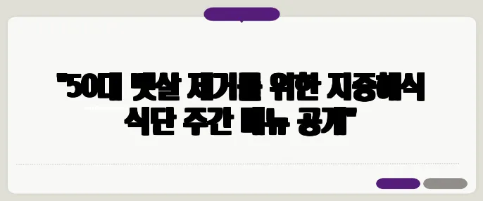 "50대 뱃살 제거를 위한 지중해식 식단 주간 메뉴 공개"