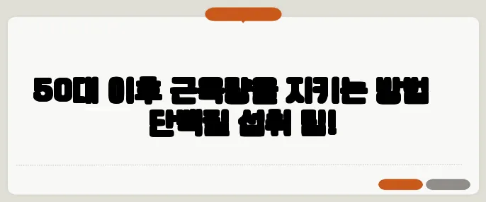 50대 이후 근육량을 지키는 방법 – 단백질 섭취 팁!