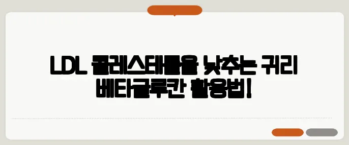 LDL 콜레스테롤을 낮추는 귀리 베타글루칸 활용법!