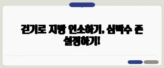 걷기로 지방 연소하기, 심박수 존 설정하기!