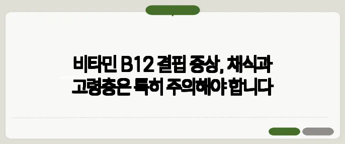 비타민 B12 결핍 증상, 채식과 고령층은 특히 주의해야 합니다