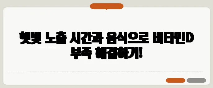 햇빛 노출 시간과 음식으로 비타민D 부족 해결하기!