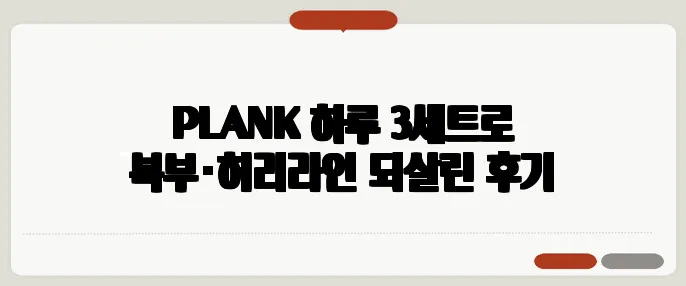 PLANK 하루 3세트로 복부·허리라인 되살린 후기