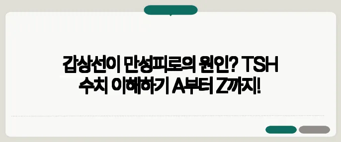 갑상선이 만성피로의 원인? TSH 수치 이해하기 A부터 Z까지!