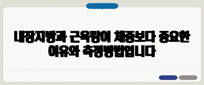 내장지방과 근육량이 체중보다 중요한 이유와 측정방법입니다
