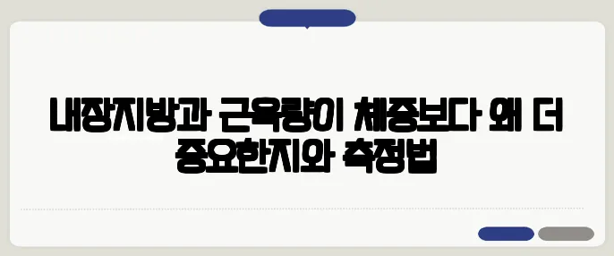 내장지방과 근육량이 체중보다 왜 더 중요한지와 측정법