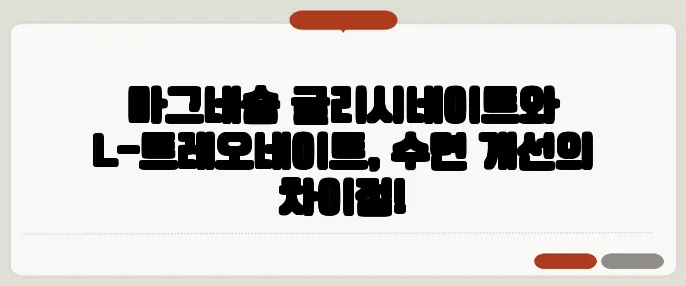 마그네슘 글리시네이트와 L-트레오네이트, 수면 개선의 차이점!