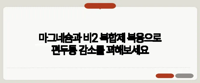 마그네슘과 비2 복합제 복용으로 편두통 감소를 꾀해보세요