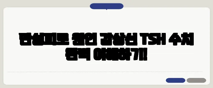 만성피로 원인 갑상선 TSH 수치 완벽 이해하기!
