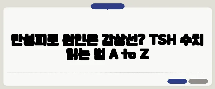 만성피로 원인은 갑상선? TSH 수치 읽는 법 A to Z