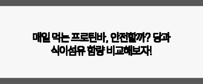 매일 먹는 프로틴바, 안전할까? 당과 식이섬유 함량 비교해보자!