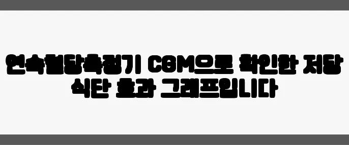 연속혈당측정기 CGM으로 확인한 저당 식단 효과 그래프입니다