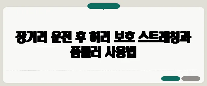 장거리 운전 후 허리 보호 스트레칭과 폼롤러 사용법