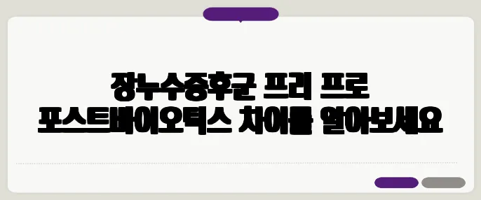 장누수증후군 프리 프로 포스트바이오틱스 차이를 알아보세요