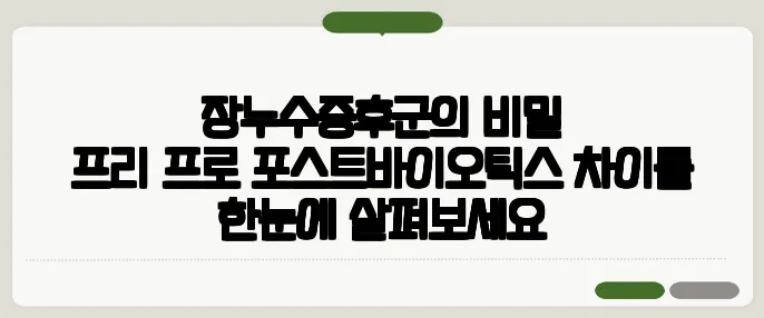 장누수증후군의 비밀 프리·프로·포스트바이오틱스 차이를 한눈에 살펴보세요