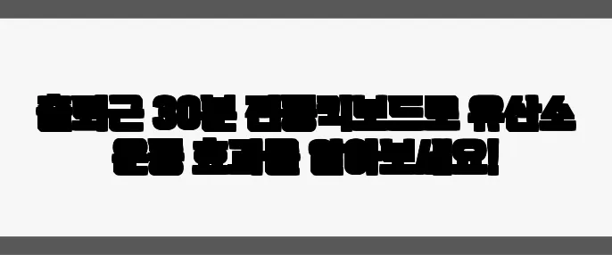 출퇴근 30분 전동킥보드로 유산소 운동 효과를 알아보세요!