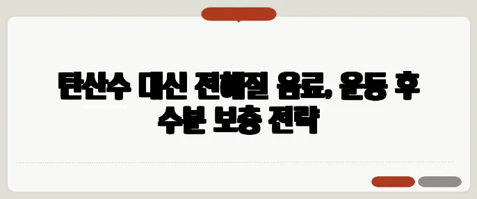 탄산수 대신 전해질 음료, 운동 후 수분 보충 전략