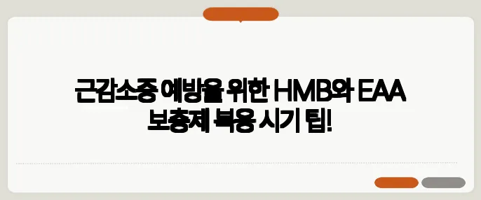 근감소증 예방을 위한 HMB와 EAA 보충제 복용 시기 팁!