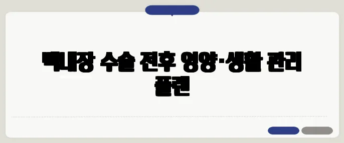 백내장 수술 전후 영양·생활 관리 플랜