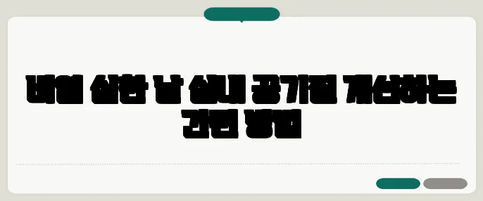 비염 심한 날 실내 공기질 개선하는 간편 방법