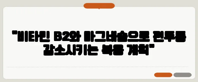 "비타민 B2와 마그네슘으로 편두통 감소시키는 복용 계획"