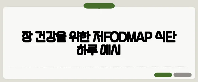 장 건강을 위한 저FODMAP 식단 하루 예시