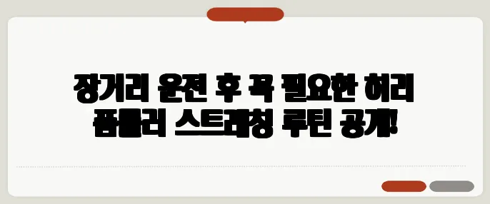 장거리 운전 후 꼭 필요한 허리 폼롤러 스트레칭 루틴 공개!