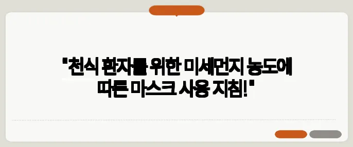 "천식 환자를 위한 미세먼지 농도에 따른 마스크 사용 지침!"