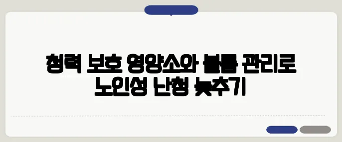 청력 보호 영양소와 볼륨 관리로 노인성 난청 늦추기