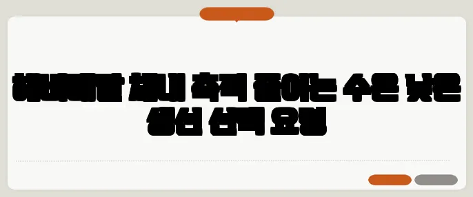 헤비메탈 체내 축적 줄이는 수은 낮은 생선 선택 요령