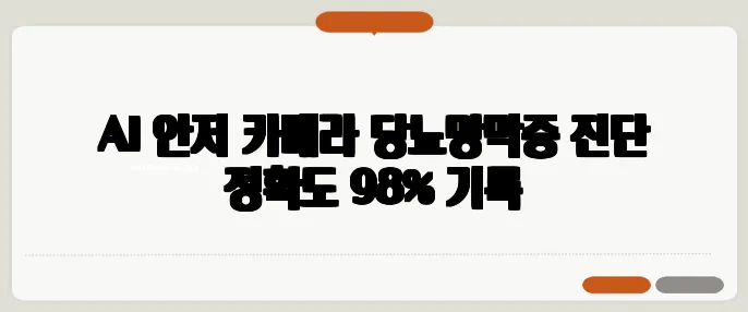 AI 안저 카메라 당뇨망막증 진단 정확도 98% 기록