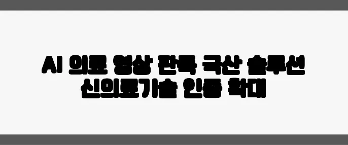 AI 의료 영상 판독 국산 솔루션 신의료기술 인증 확대