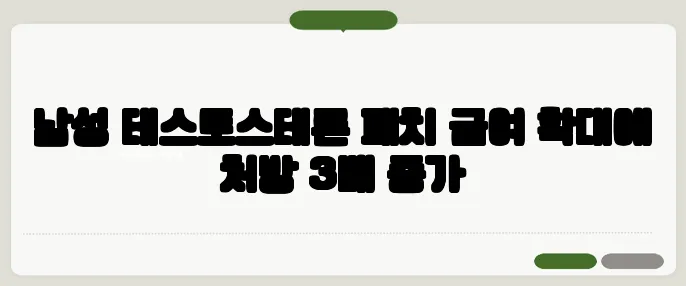 남성 테스토스테론 패치 급여 확대에 처방 3배 증가