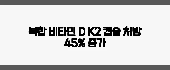 복합 비타민 D·K2 캡슐 처방 45% 증가