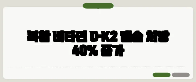 복합 비타민 D·K2 캡슐 처방 40% 증가