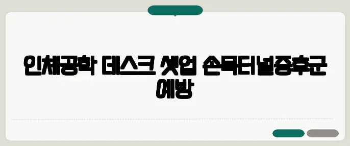 인체공학 데스크 셋업 손목터널증후군 예방