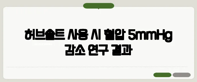 허브솔트 사용 시 혈압 5mmHg 감소 연구 결과