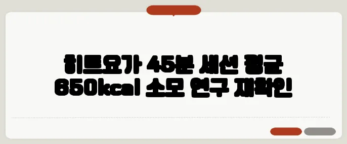 히트요가 45분 세션 평균 650kcal 소모 연구 재확인