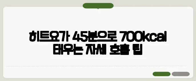 히트요가 45분으로 700kcal 태우는 자세·호흡 팁